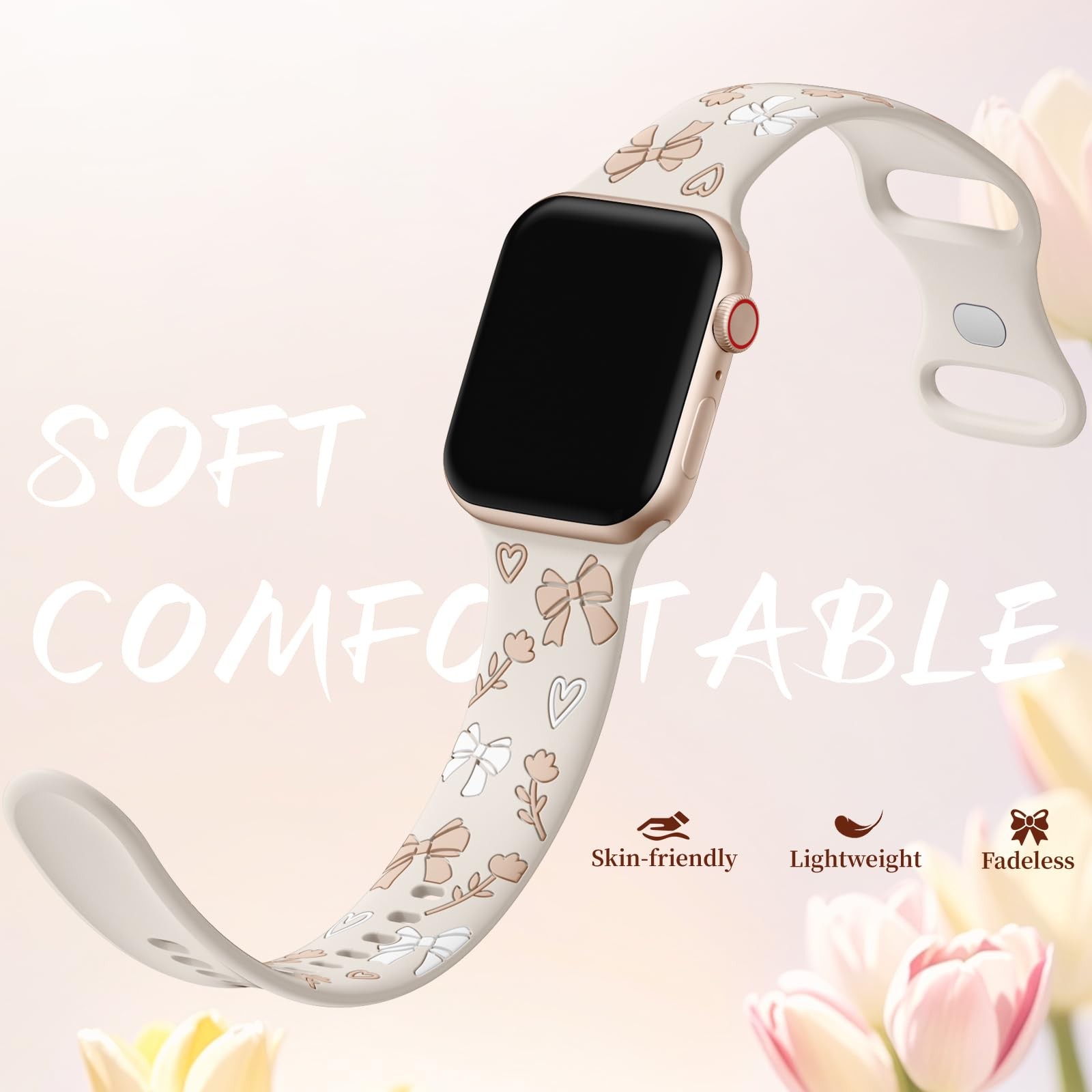 Lerobo Floral Band 38mm/40mm/41mm/(42mm-Series 11 10), Bow Starlight