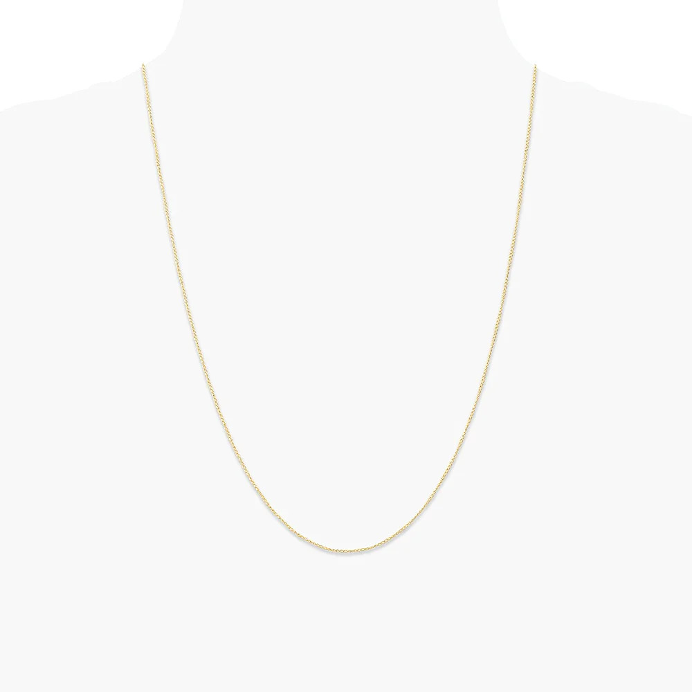 14K Yellow Gold .5 Mm Carded Curb Chain Necklace 16″-24″