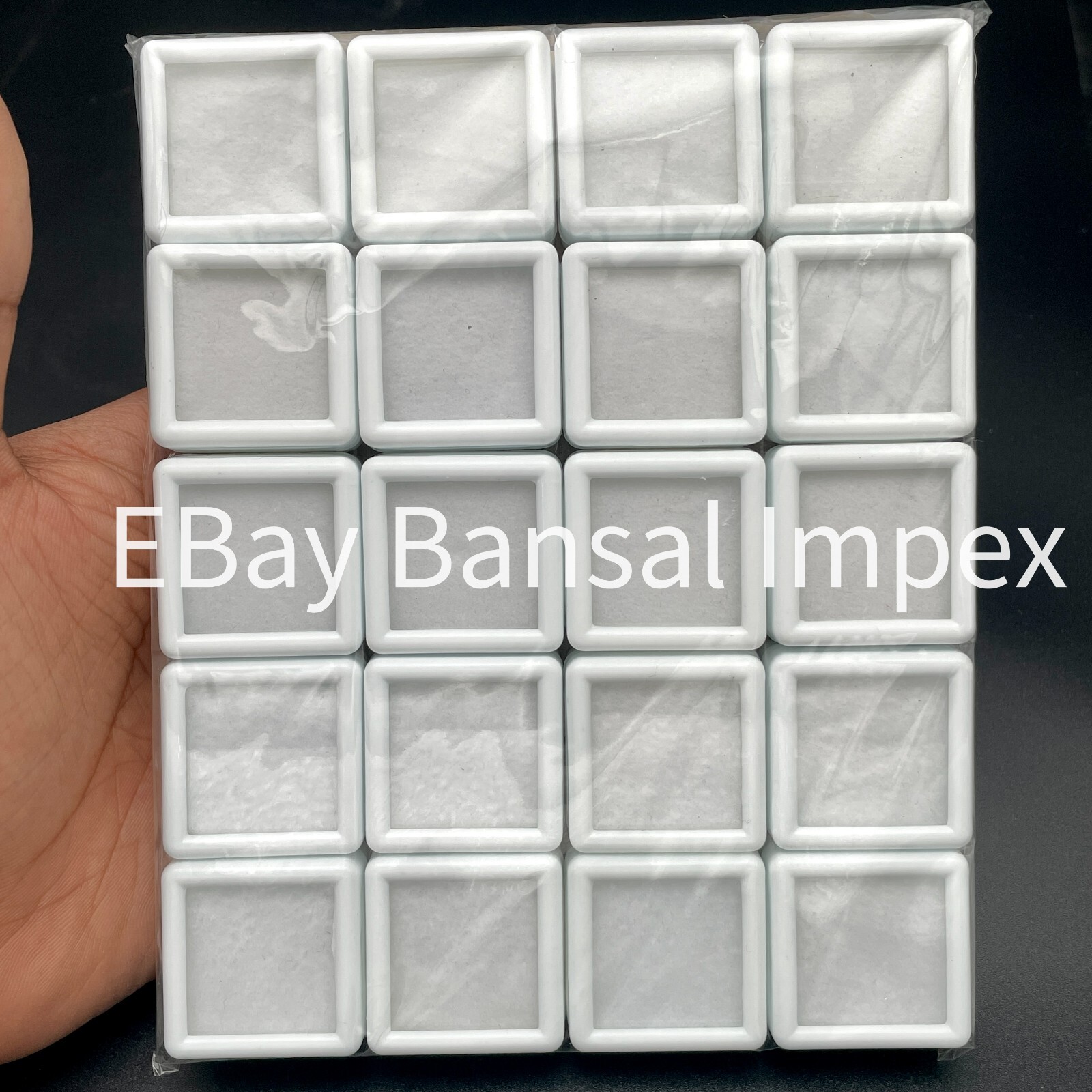40 Pcs 3 x 3 Cm Gem Display plastic box Storage for Gems / Diamond