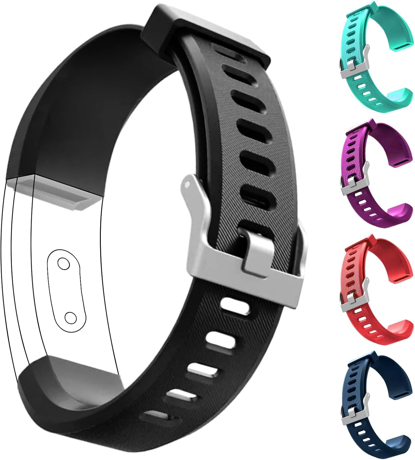 Watch Bands Replacement for Id115Plus HR, Very Fit Pro Activity Fitness Tracker