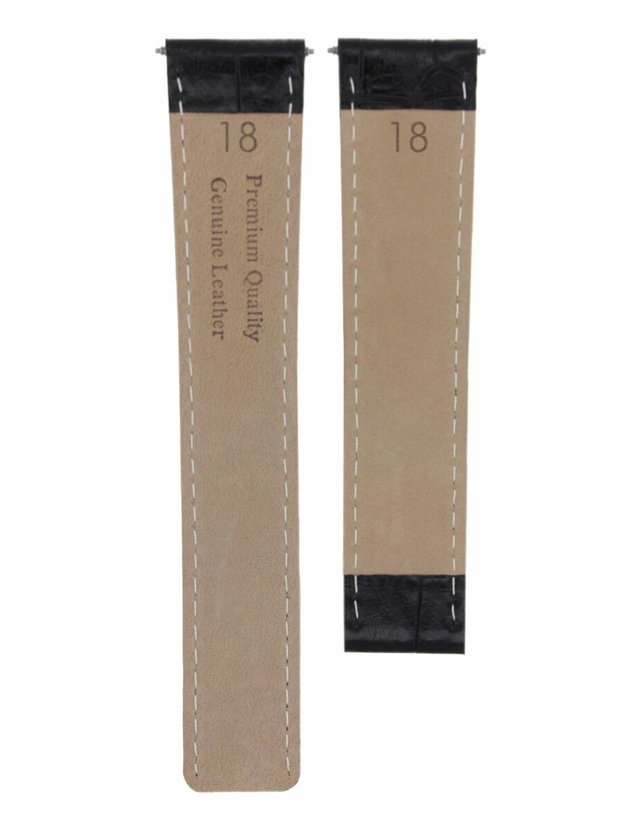 18MM LEATHER WATCH BAND STRAP FOR TAG HEUER F1 FORMULA DEPLOYMENT CLASP BLACK