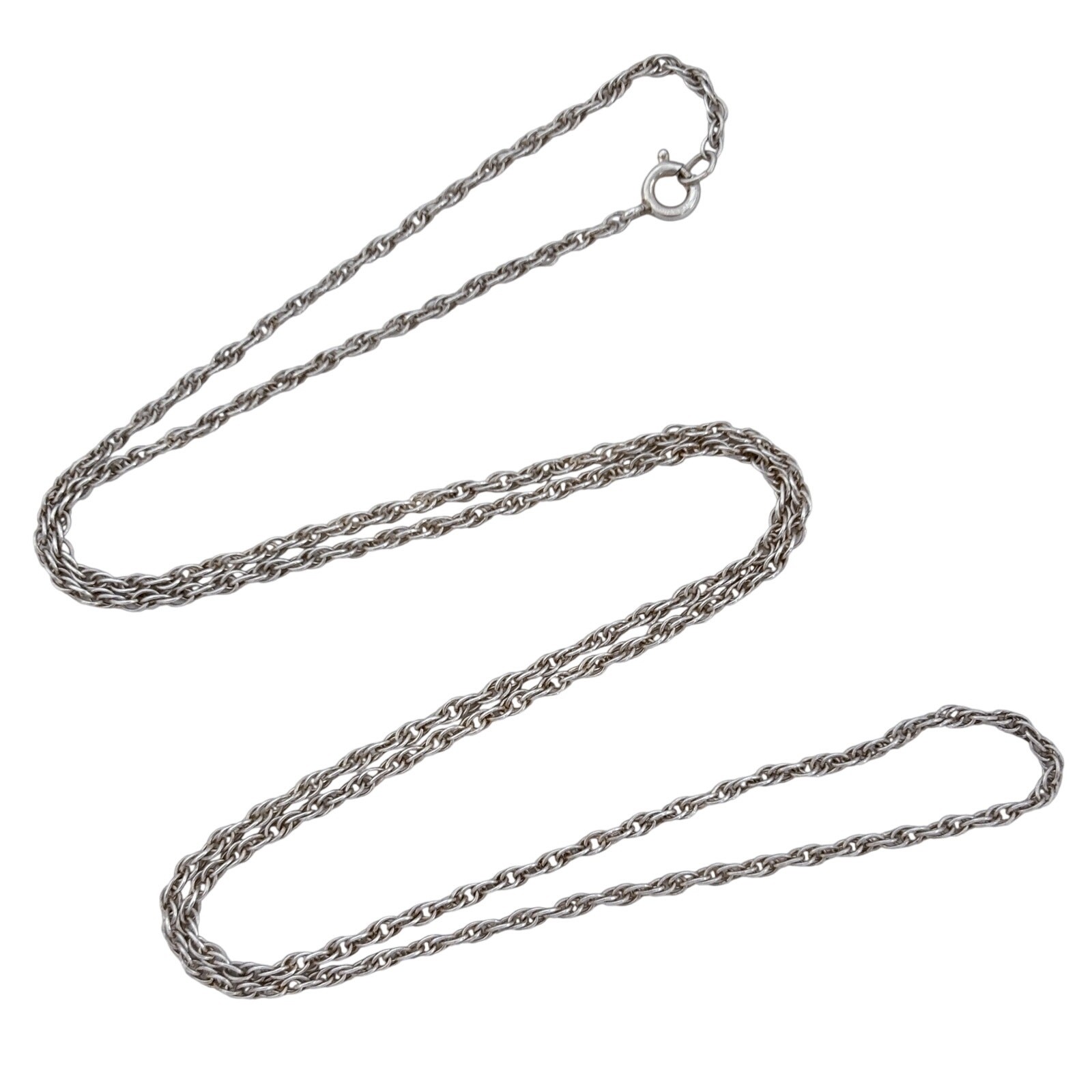 Vintage Sterling Silver 925 Rope Link Chain Necklace 25.5″