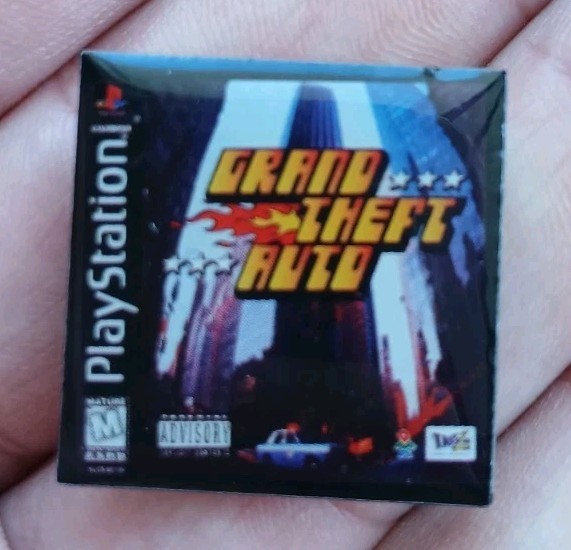 Grand Theft Auto GTA PS1 Black Label Custom ENAMEL PIN 2001 Sony PlayStation