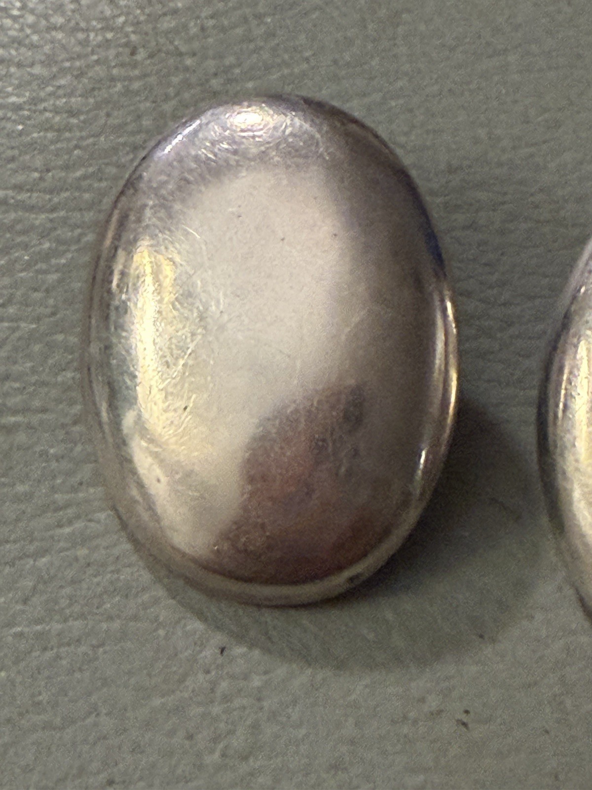 Womens Vintage Estate Sterling Silver Clip On Earrings Oval Shaped