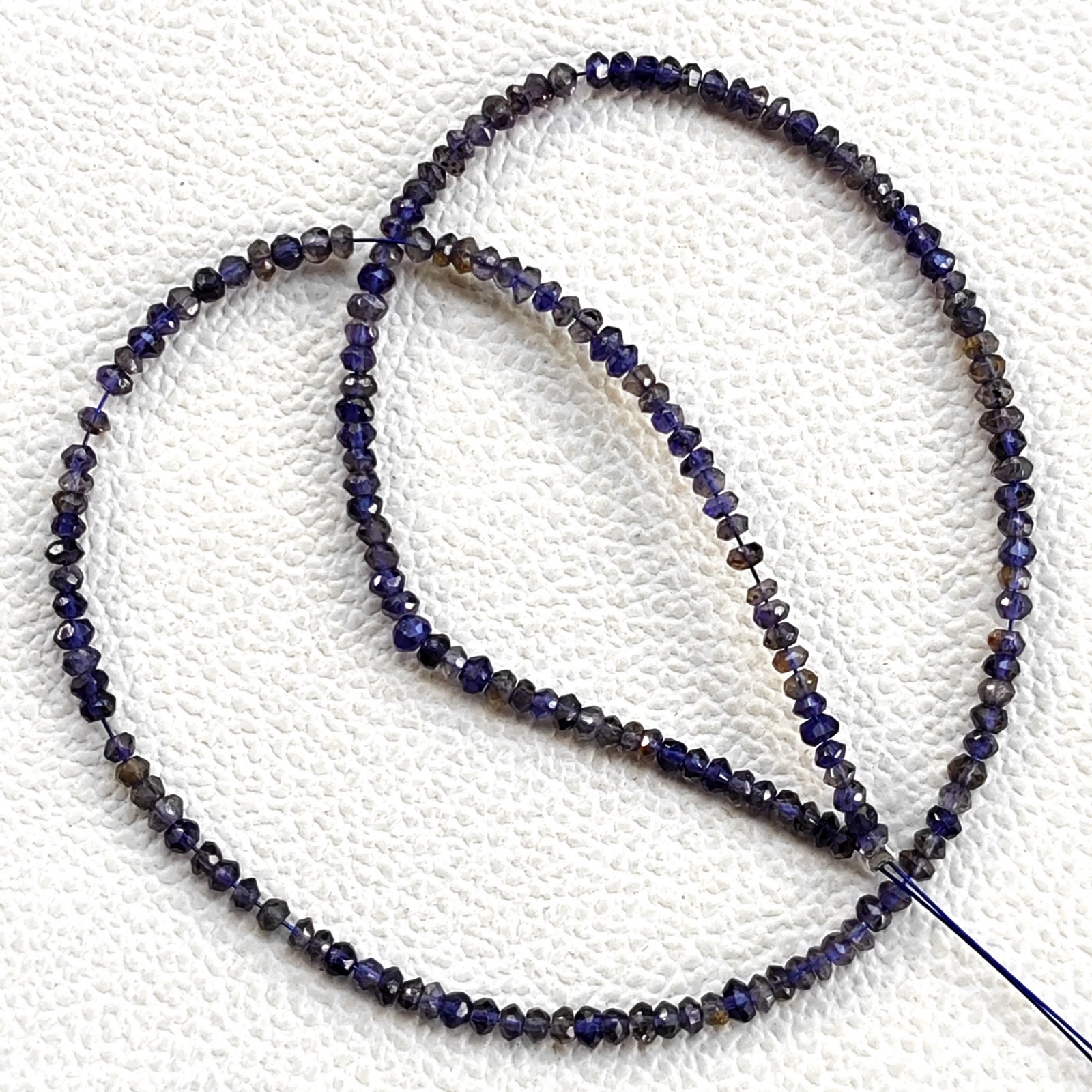 India Iolite Gemstone 3mm Faceted Rondelle Shape Beads 13″ Jewelry Gem Strand