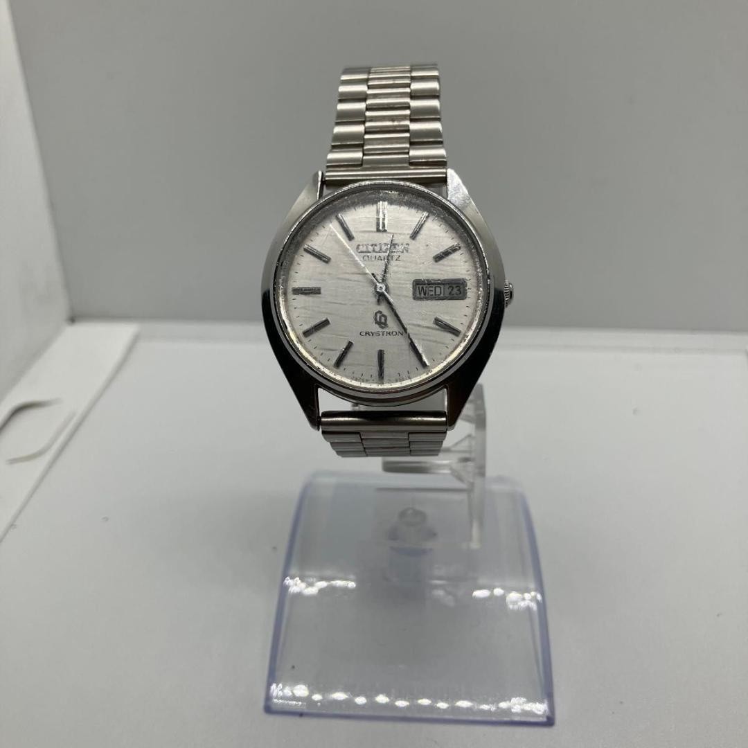 Excellent condition, fully functional CITIZEN QUARTZ CRYSTRON Day-Date Silver wa