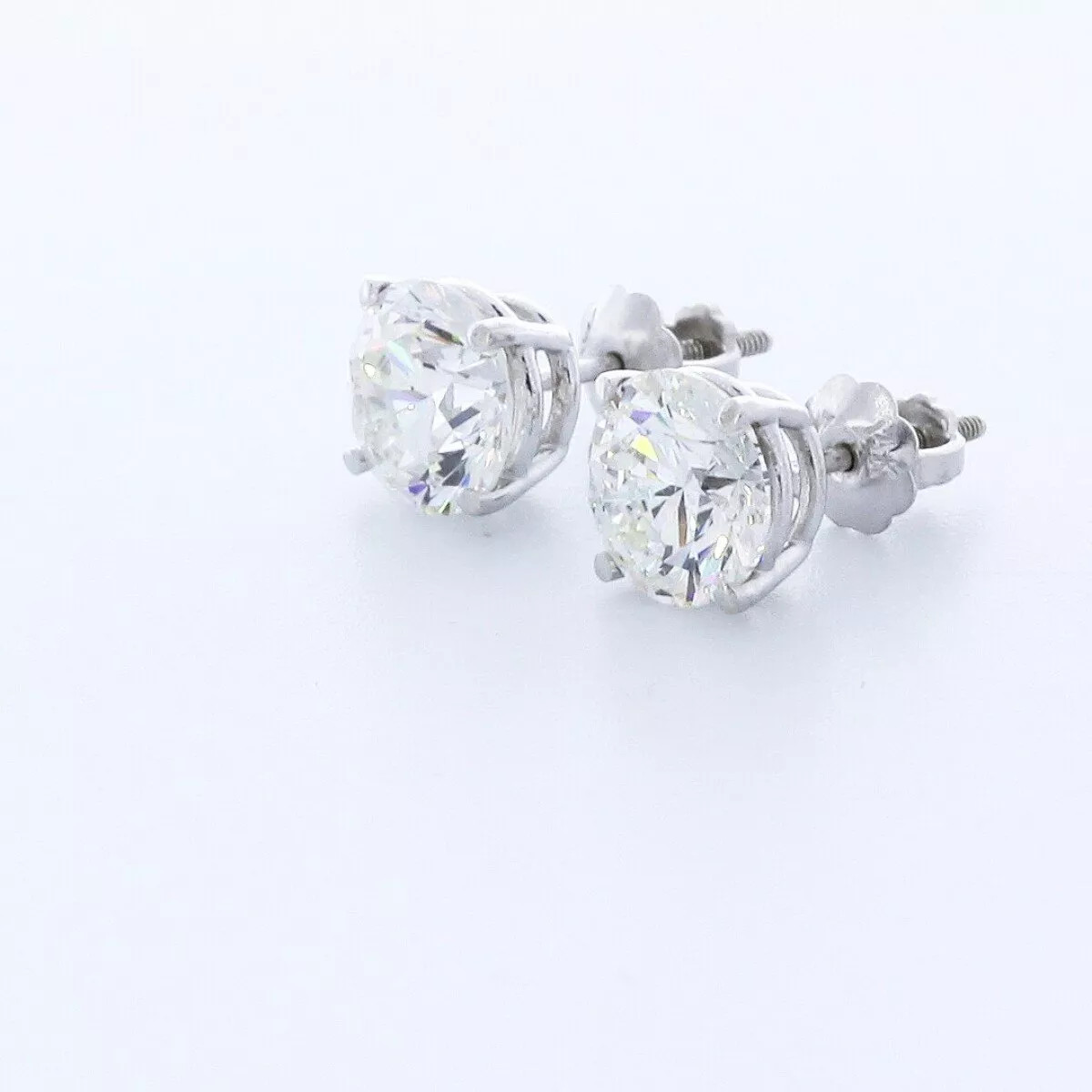 Solid 14K Yellow Gold Stud Earrings Classic 2.51 CT Round Natural Diamond G SI1