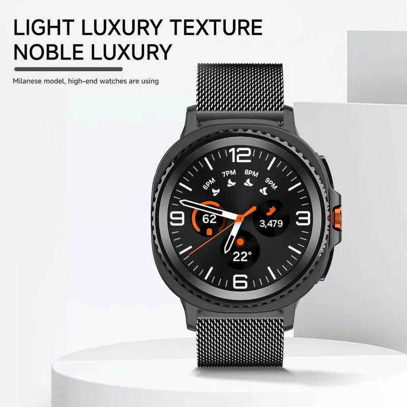 Metal Milanese Loop Band+TPU Case for Samsung Galaxy Watch 8 40/44mm & 8 Classic