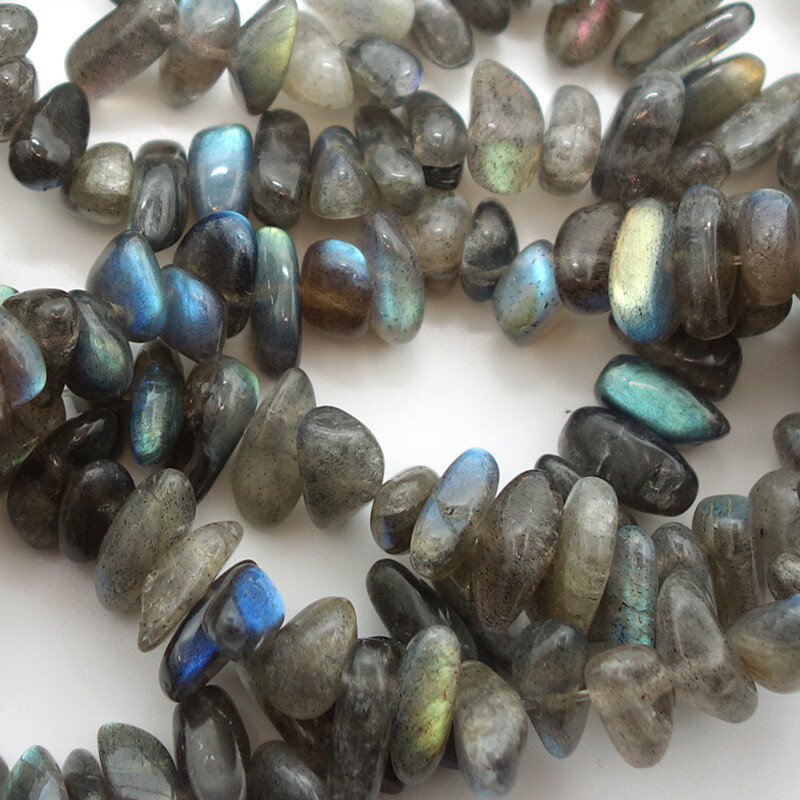 15.5″ Genuine Natural Labradorite Free Form Nugget Beads Blue/Green Flash