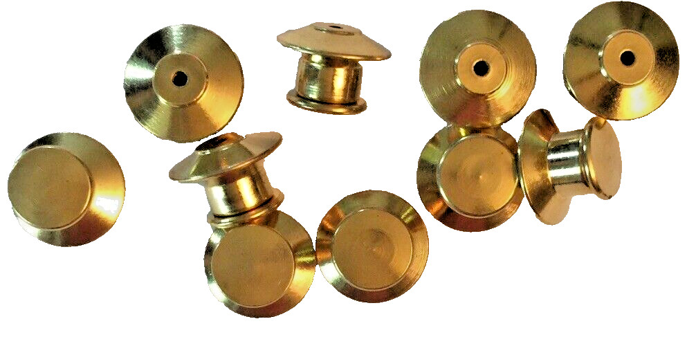 10 Locking Pin Backs for Disney Biker Gold Police Scouts Military Keeper