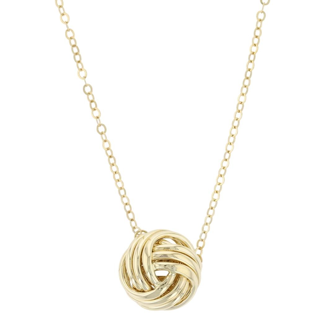 11.6mm Love Knot Cable Chain 18″ Necklace 14k Yellow Gold 2.09 Grams