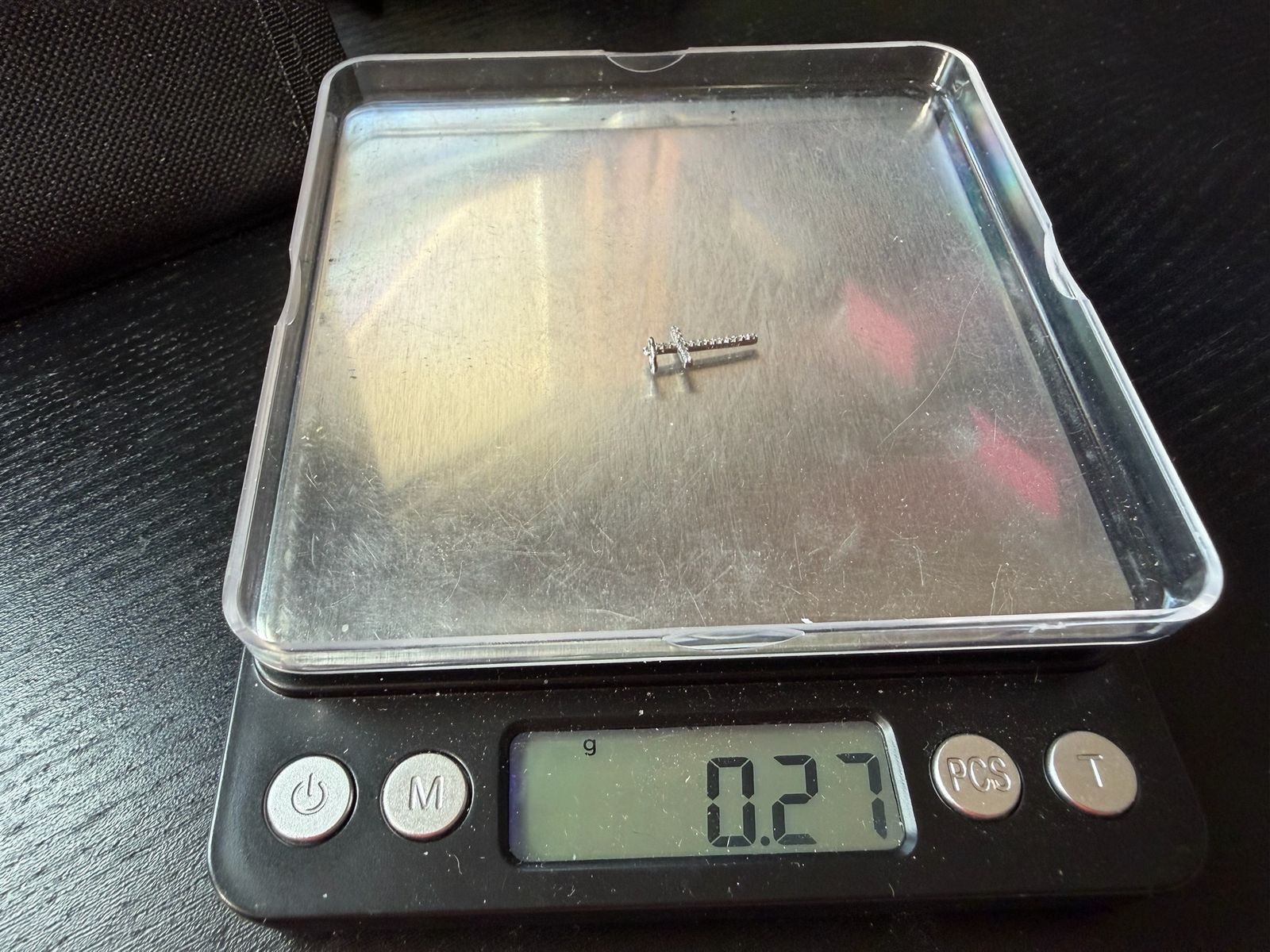 0.27g Vintage Sterling Silver 925 Pendant Cross Sparkling Design M