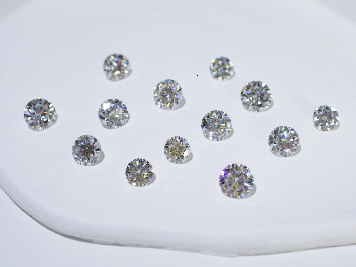 1.20 Ct VVS1 White Moissanite Diamond Clarity D Color Round Brilliant Certified