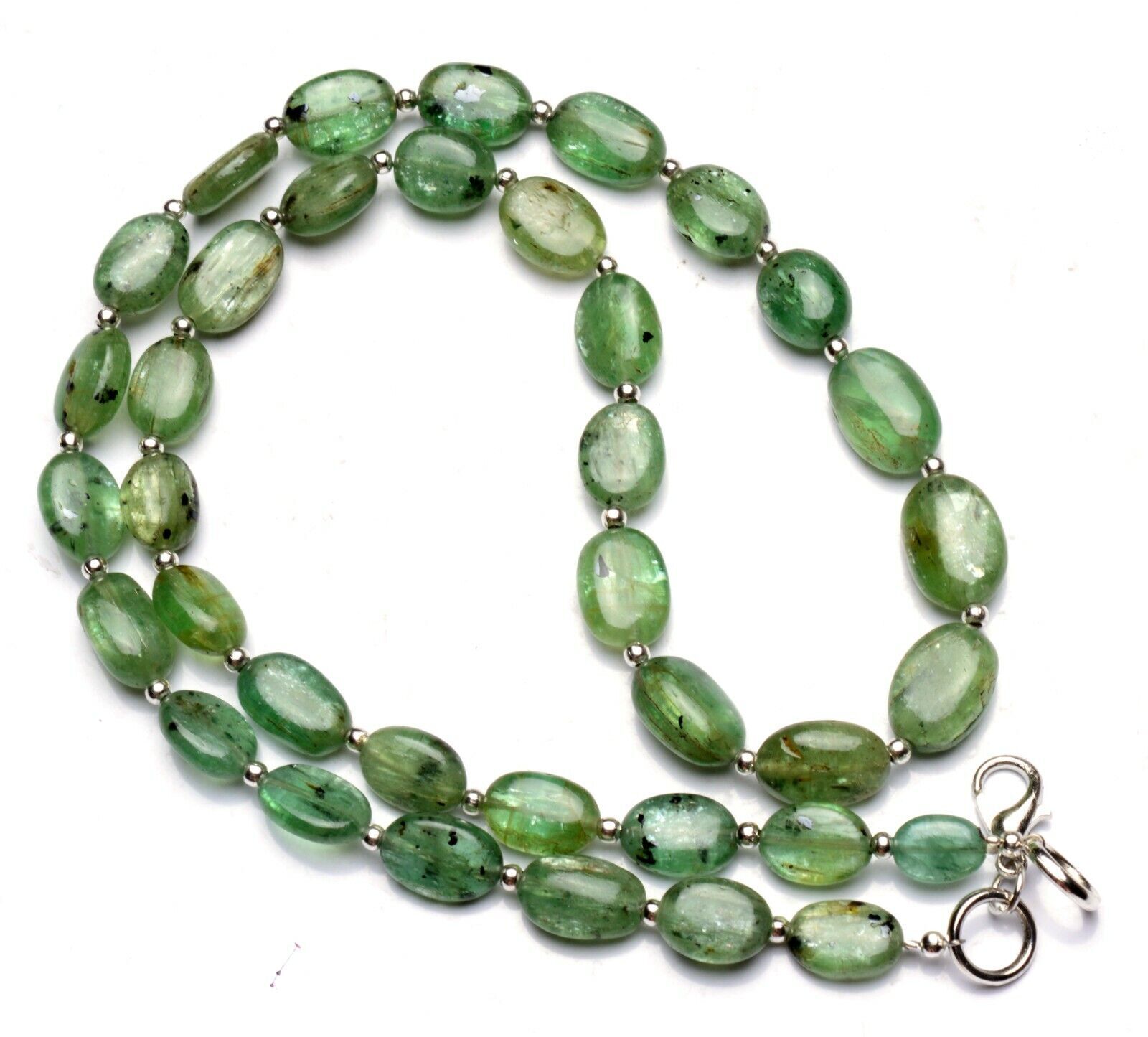 Natural Gem Mint Green Kyanite Oval Nuggets 18.5″ Necklace 10×7 to 12x9mm Beads
