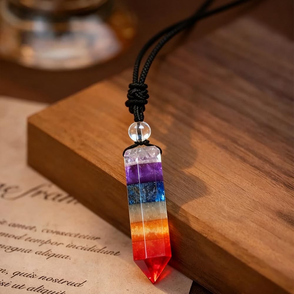 7 Chakra Healing Stones Necklace, Balance Energy Jewelry, Meaningful Gift for Al