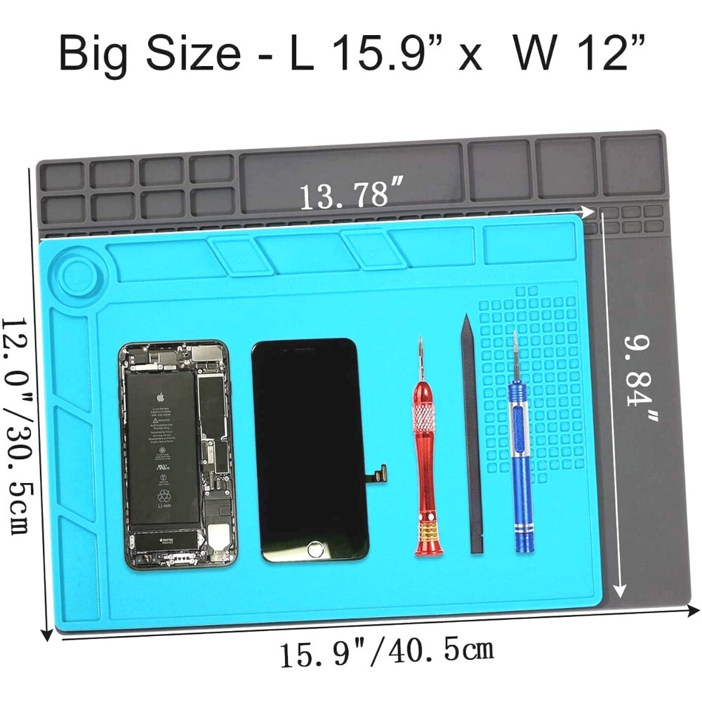 Watchmaker’s Rubber Bench Magnetic Mat Anti-Slip Jewelry Watch Repair Tools Gray