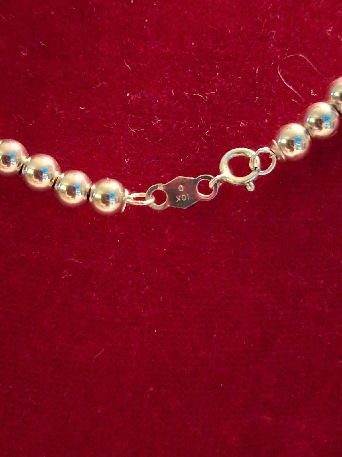 10k Gold Ball Beaded Necklace 3.44 Grams MEASURES 17 Inches