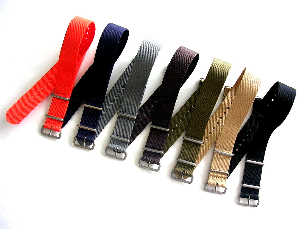 20mm Black NATO G10 Premium nylon Ballistic Airforce watch band Bonded IW SUISSE
