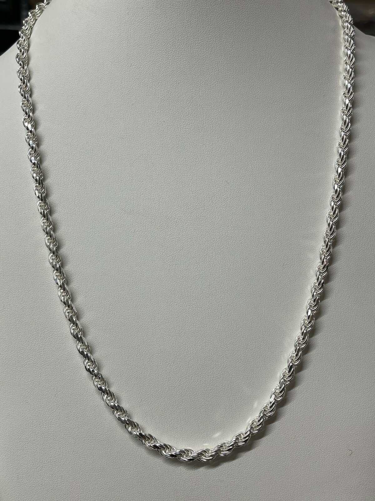 Men’s Rope Chain Real Solid 925 Sterling Silver Necklace 6mm 18″-30″ ITALY MADE