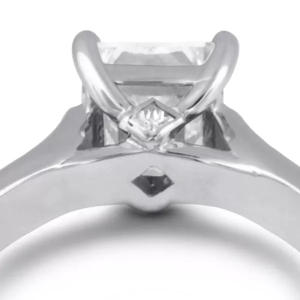 Engagement Ring 14K White Gold Classic 0.75 CT Princess Lab-Grown Diamond E VS1