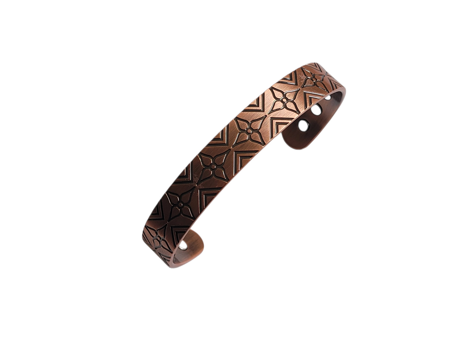 Artisan Pure Solid Copper Magnetic Bracelet Arthritis Therapy Cuff Geometric III
