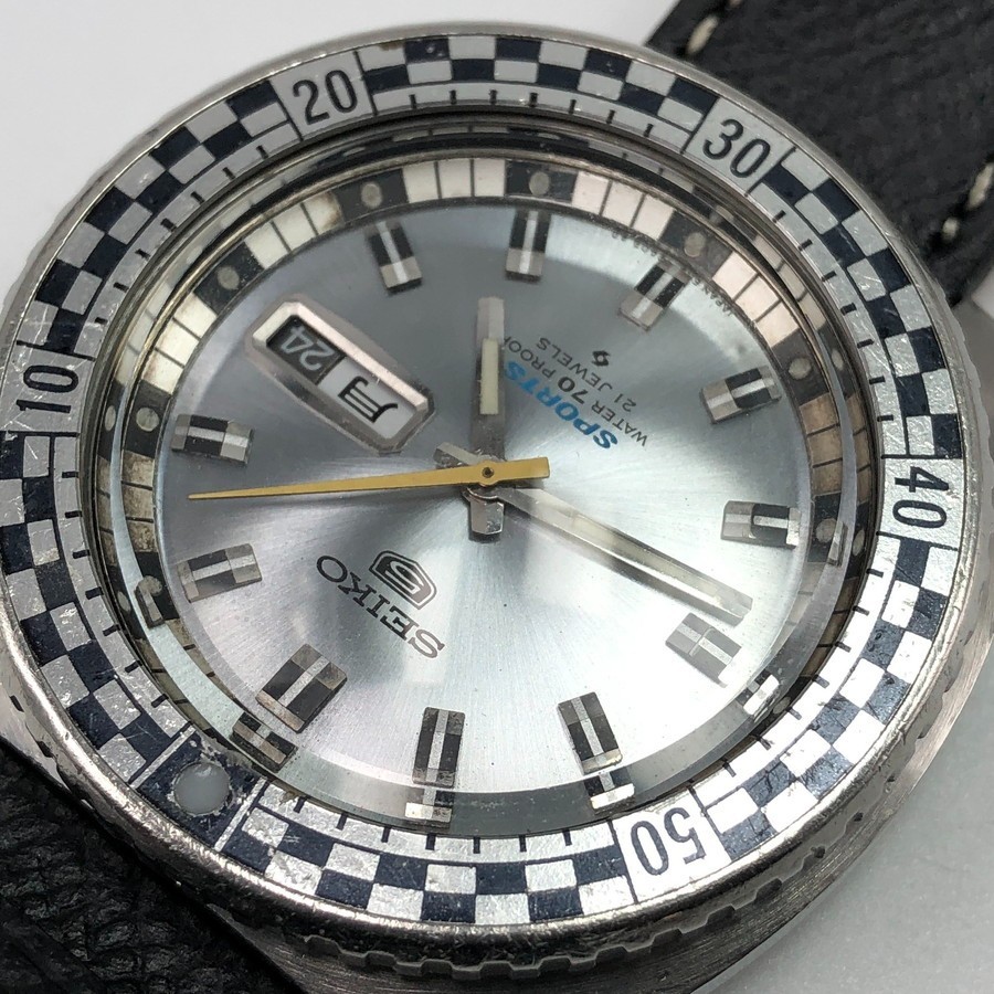 Vintage 1969 Seiko 5 Sports 6119-7170 Rally diver Checker flag Automatic #2106
