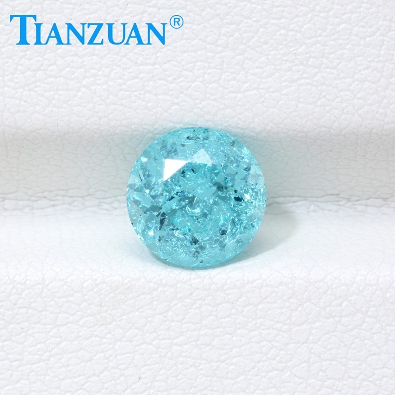 Synthetic YAG Round Shape Neon Blue Color with inclusions loose Gemstones