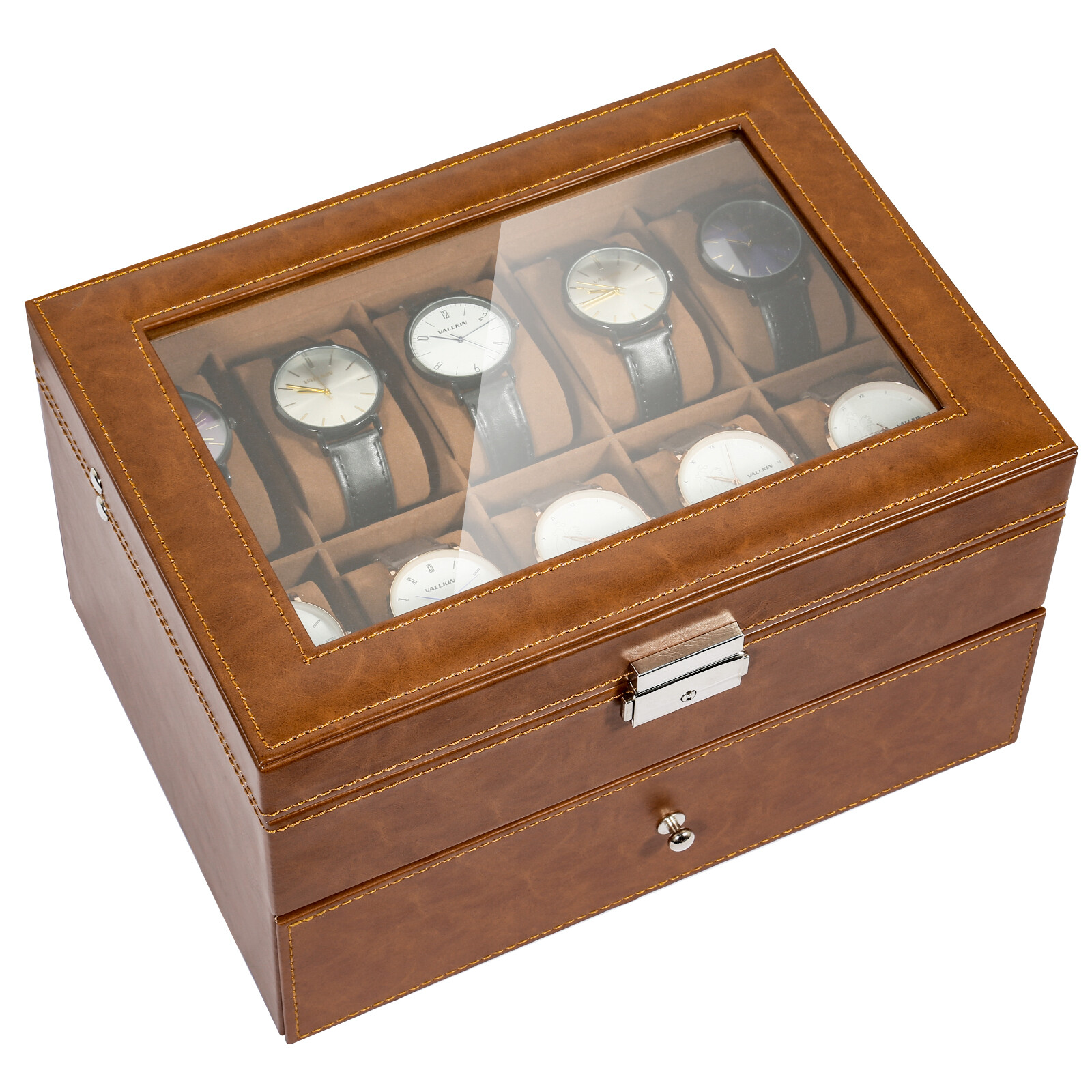 【Preloved】20 Slots Watch Box Watch Case PU Leather Jewelry Storage Display Case