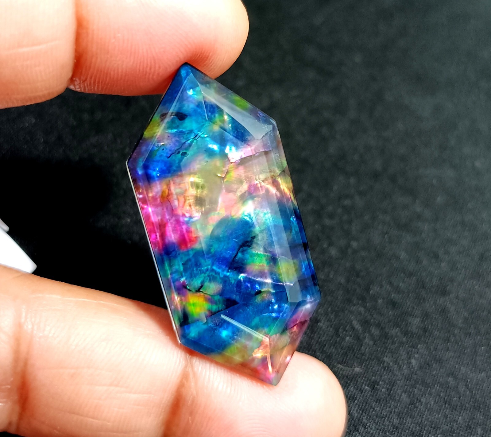 37.00 Ct Natural Ammolite Opal-Like Organic Doublet Loose EGL CERTIFIED GEMSTONE