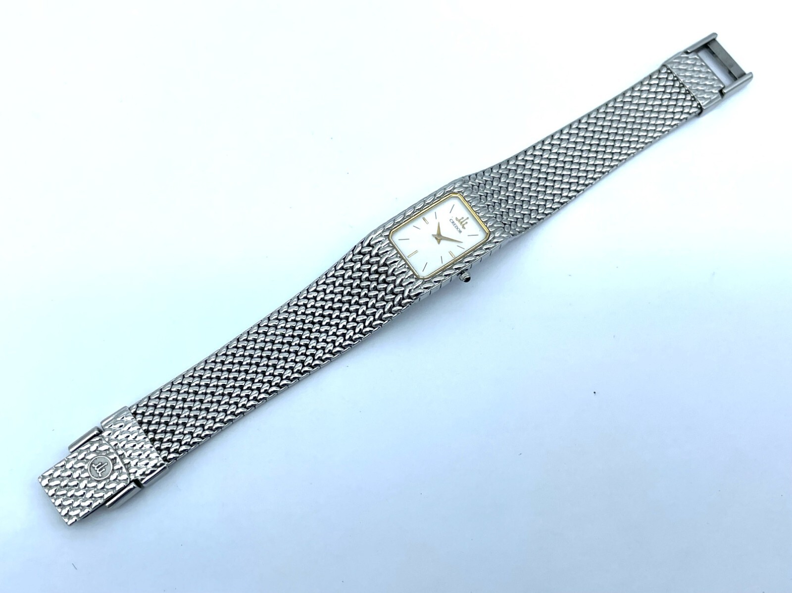 Near MINT Vintage SEIKO Credor Integral Quartz Ladies Watch White Dial 2F70-5341