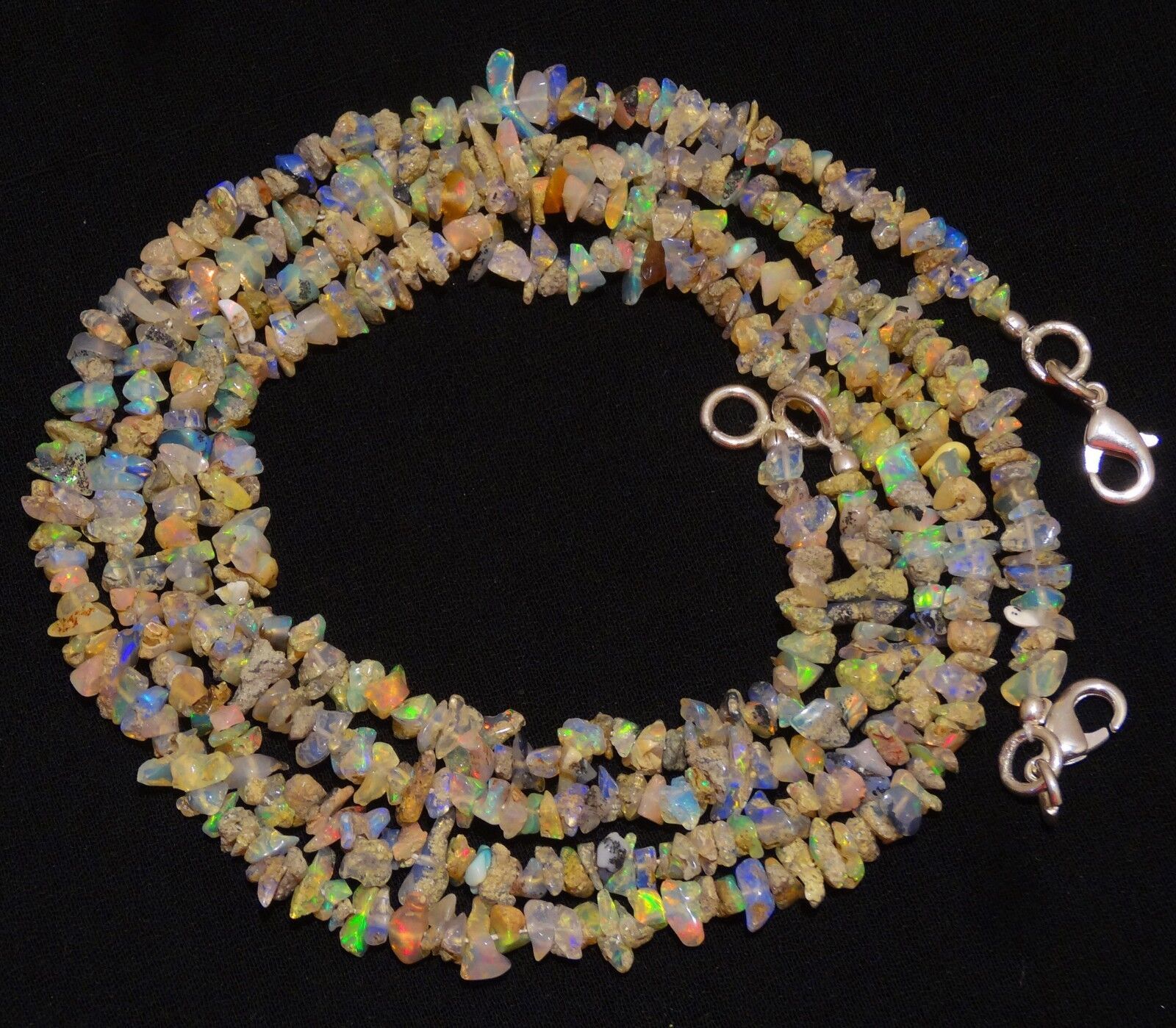 Natural Gem Ethiopian Welo Opal 4 to 5MM Approx. Uncut Beads Necklace 18 Inch
