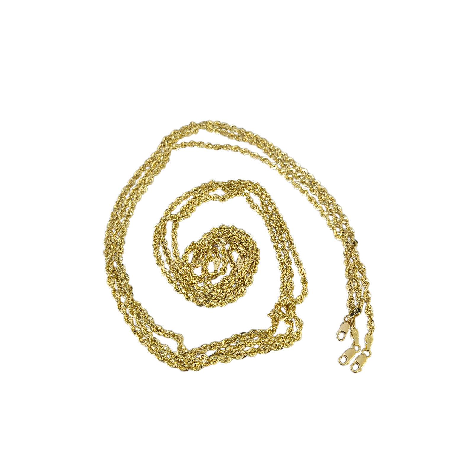 10k Gold Hollow Muray Rope Chain Necklace 3mm 18″ 20″ 22″ 24″ Men Women Gift