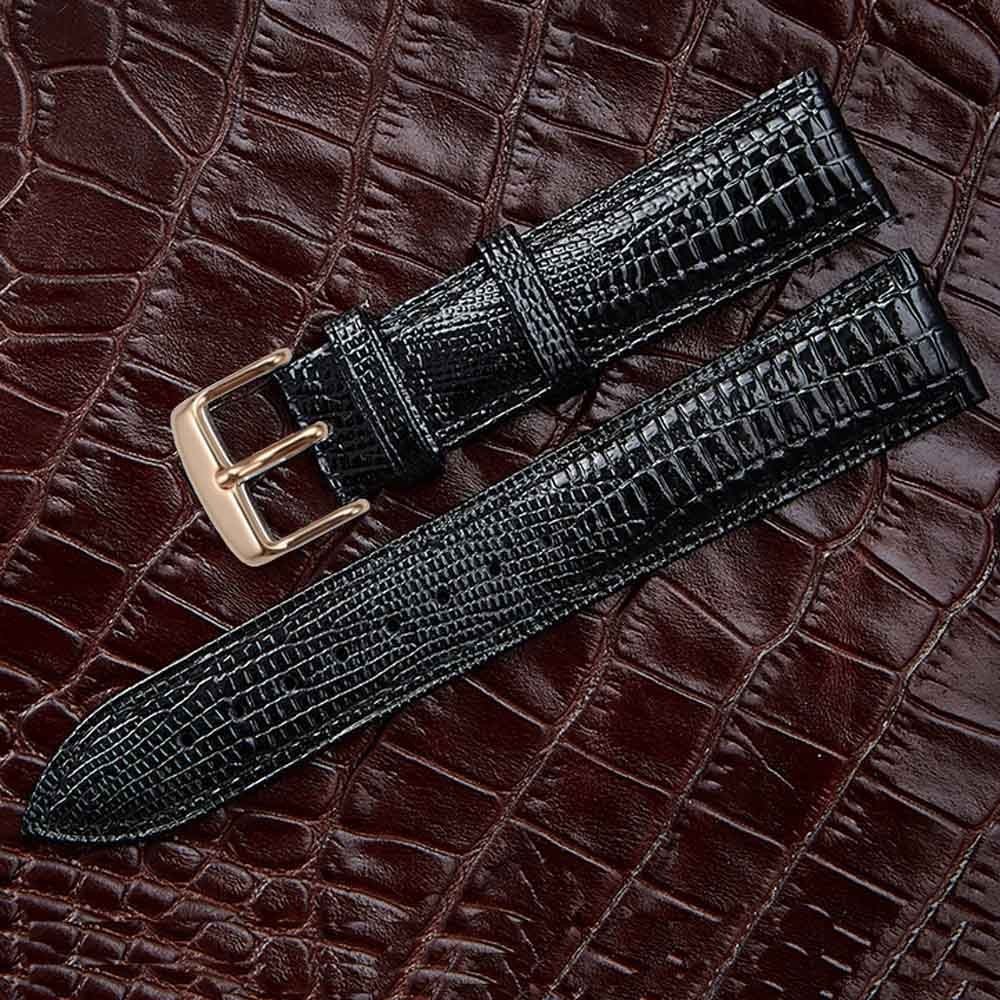 Leather Watch Strap Lizard Pattern Pin Buckle 12mm 14mm 16mm 18mm 20mm
