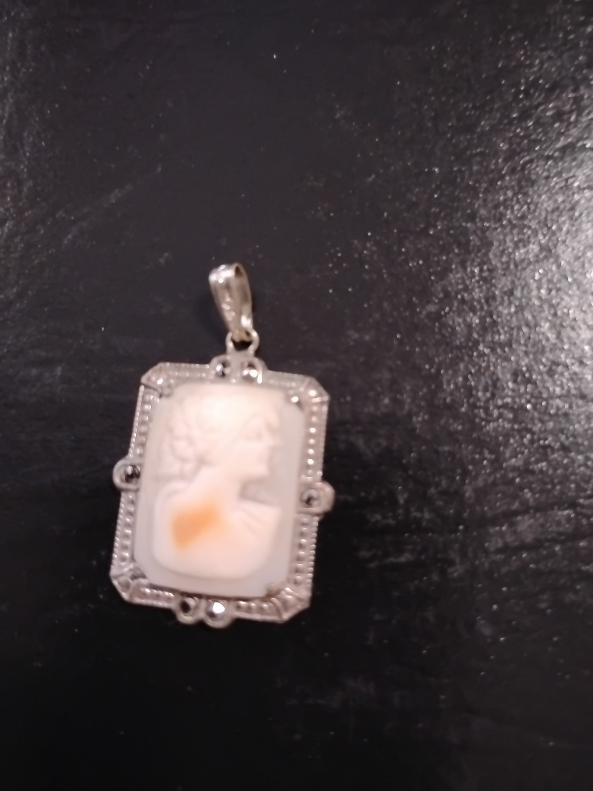 Vintage Rectangular Cameo Pendant