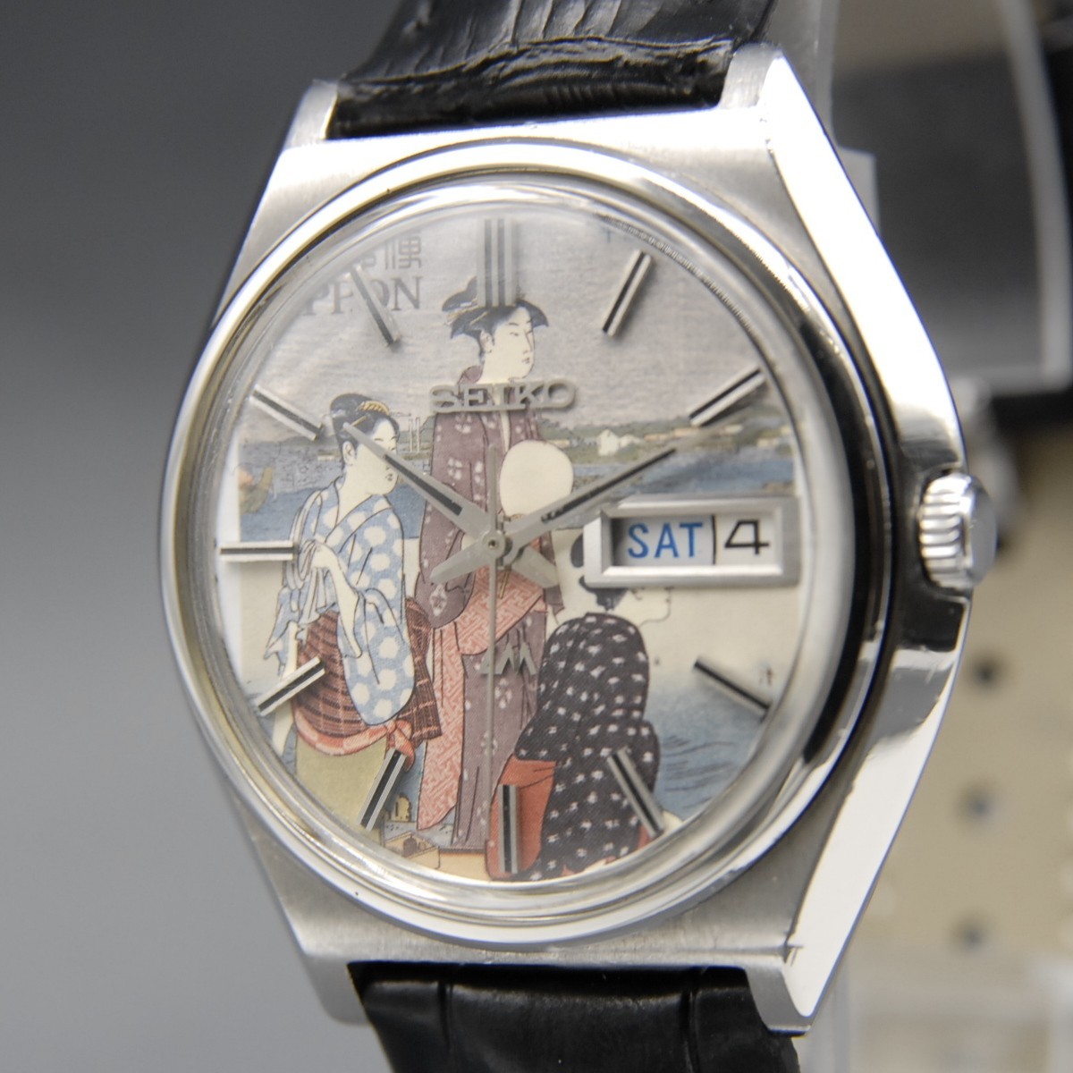 CLA’d [N MINT ] Vintage SEIKO Lord Matic 5606-7010 LM 37mm UKIYOE AT Men’s Watch