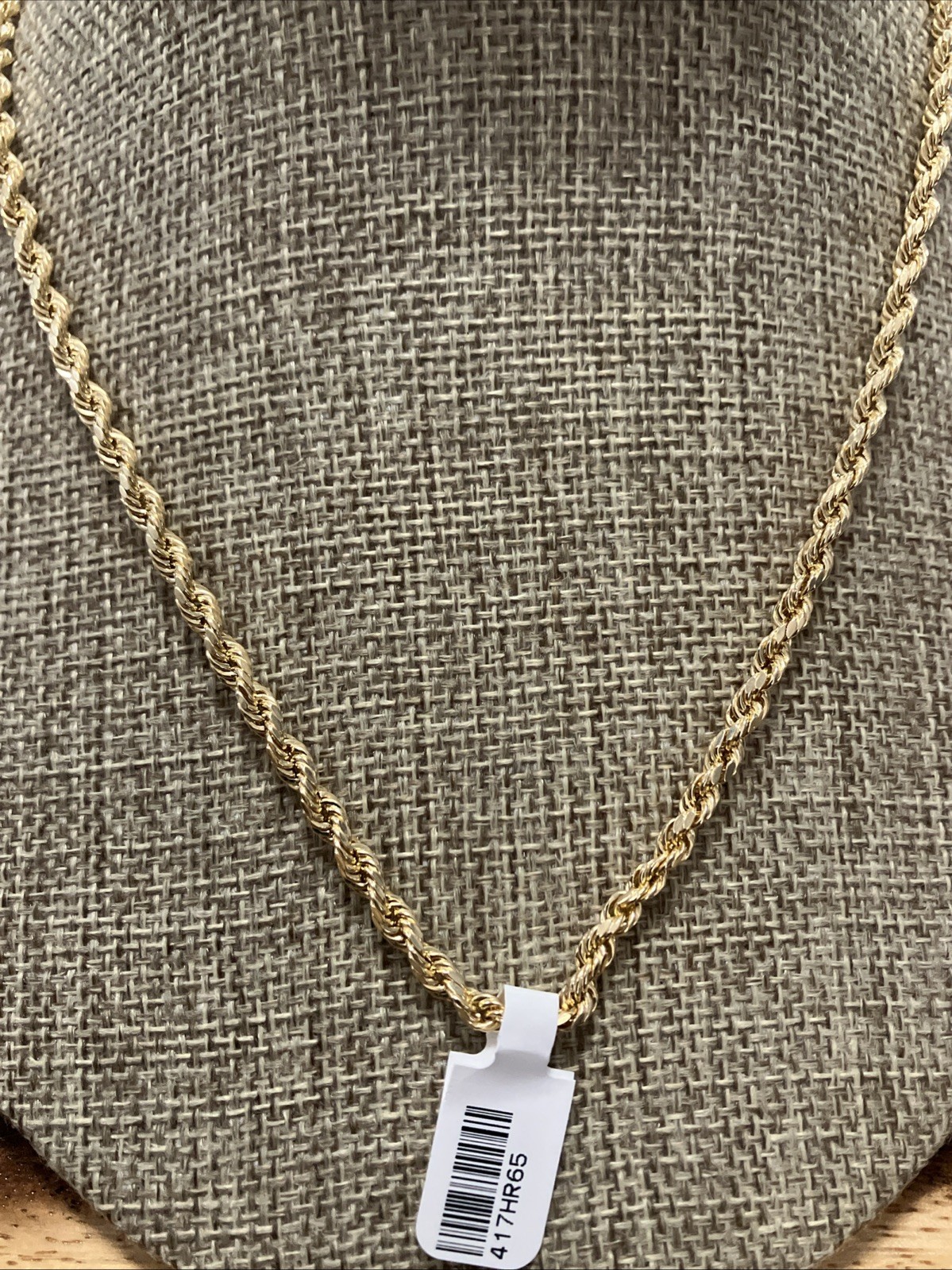 10kt Real Gold Rope Chain Hollow/Semi-Solid 6.5Grams 4mm 22” GND Brand NWT 10K