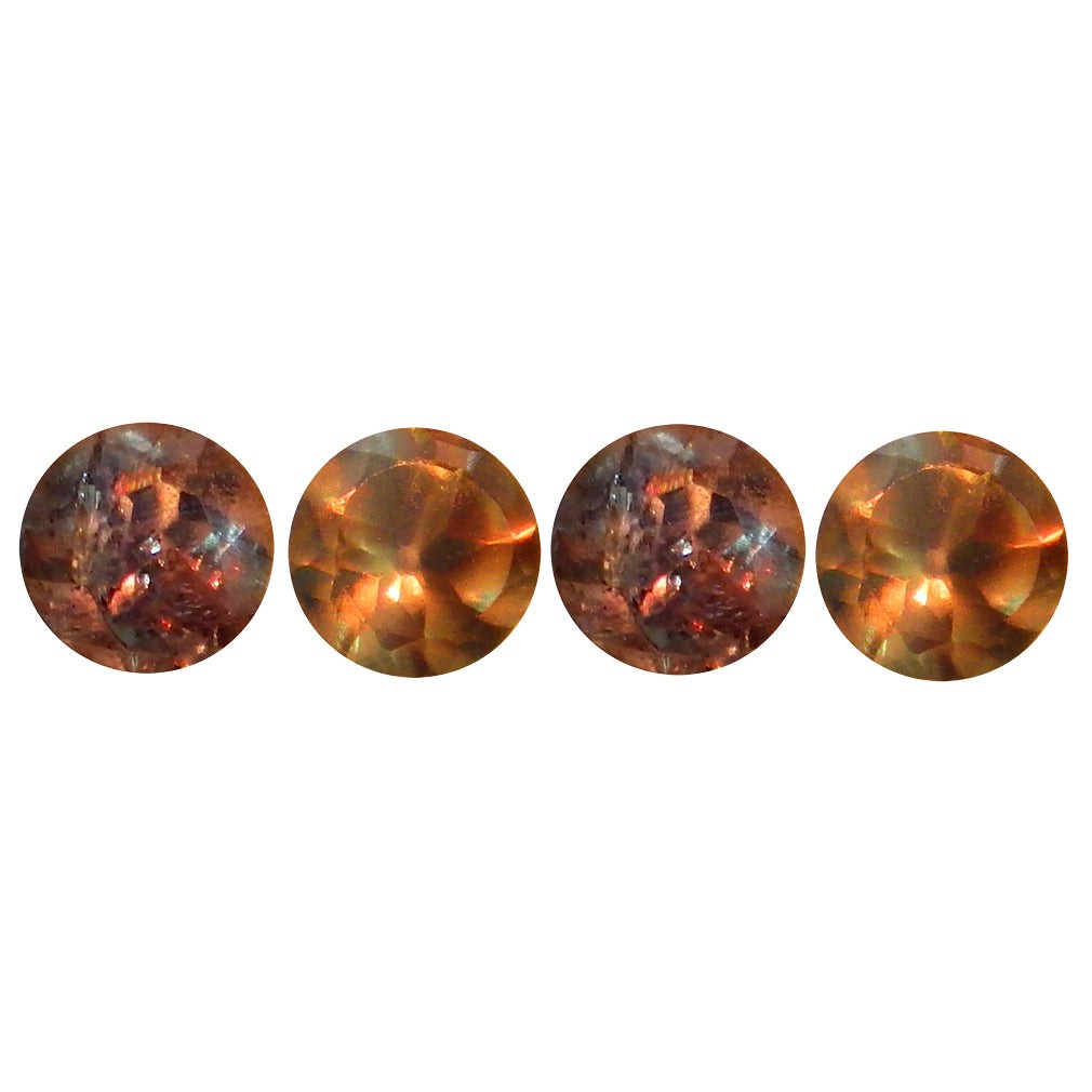 0.36 ct (4 pcs) CALIBRATED (2.64 x 2.64mm) Green Natural Round Alexandrite