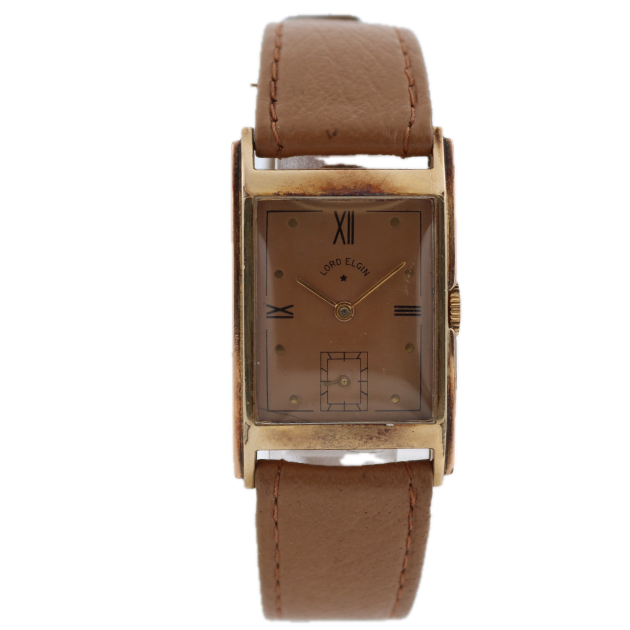 Vintage 22.5mm Lord Elgin 21 Jewel Men’s Mechanical Wristwatch 559 USA 14k GF