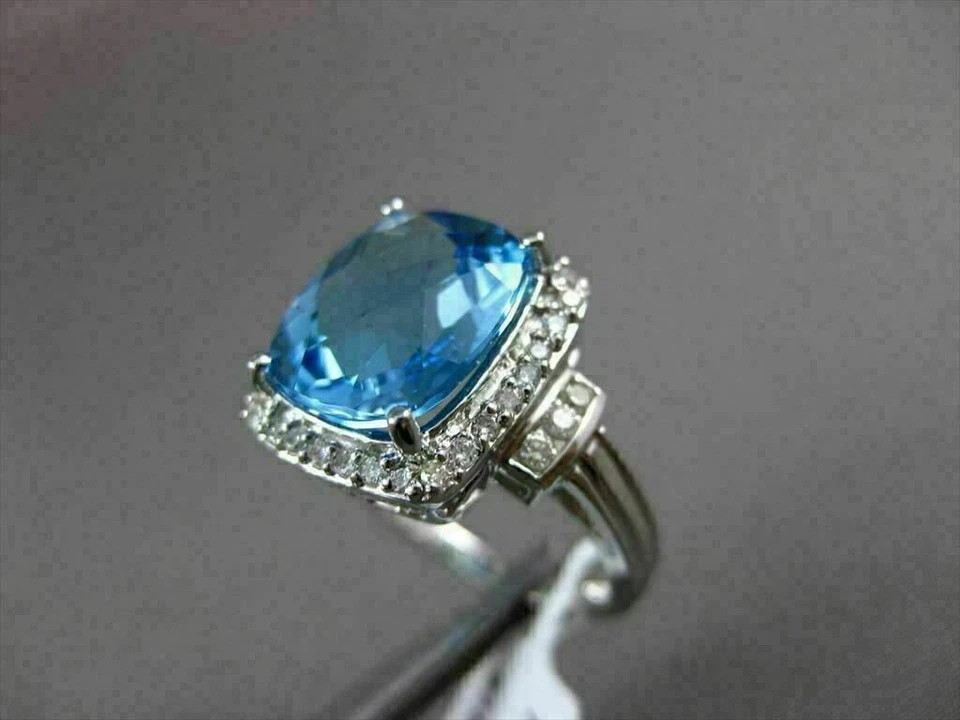 3.00 Ct Radiant Cut Natural Topaz & Diamond Wedding Ring 925 Sterling Silver
