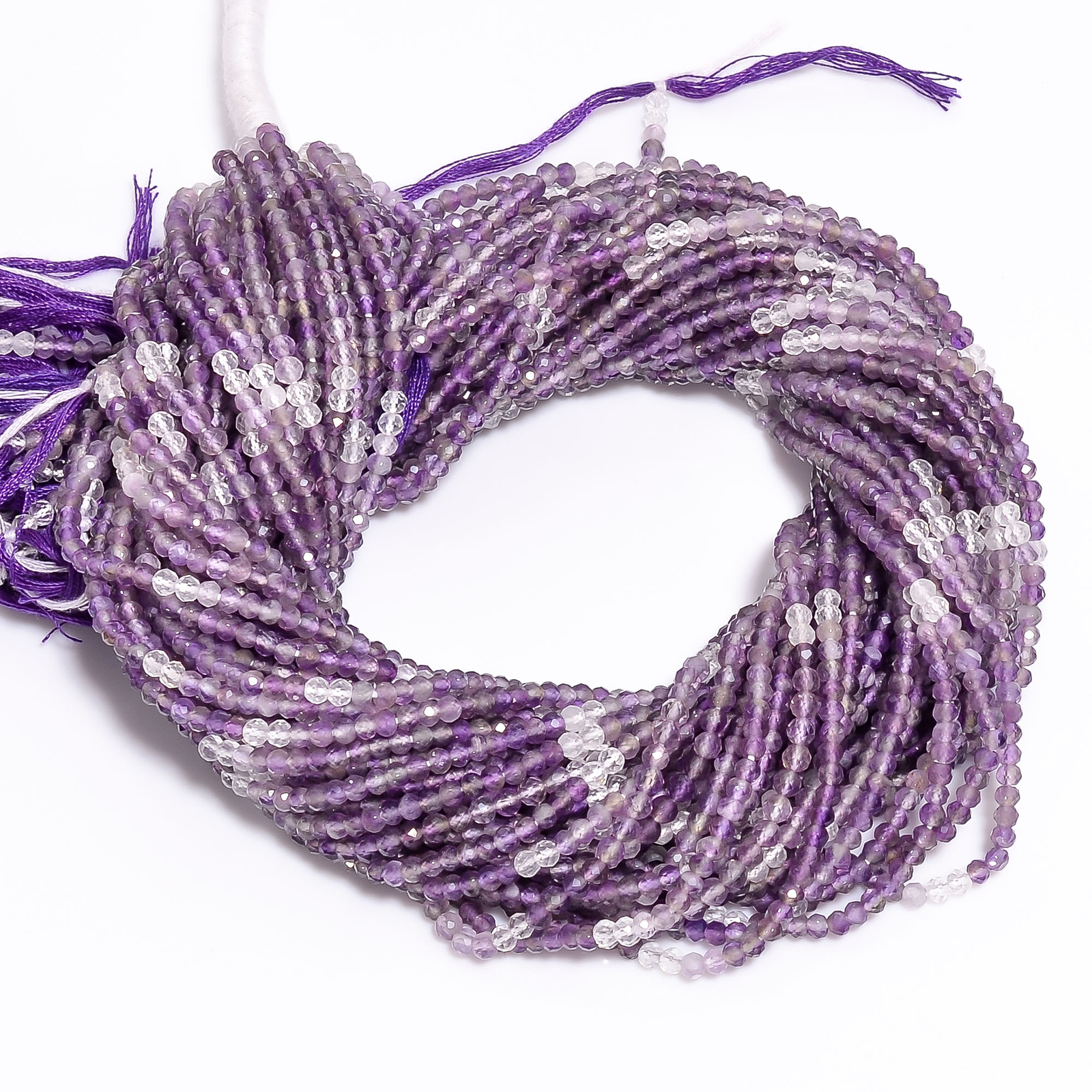 Natural Amethyst Shaded Gemstone Rondelle Faceted Beads 3X3 mm Strand 13″ EB-290