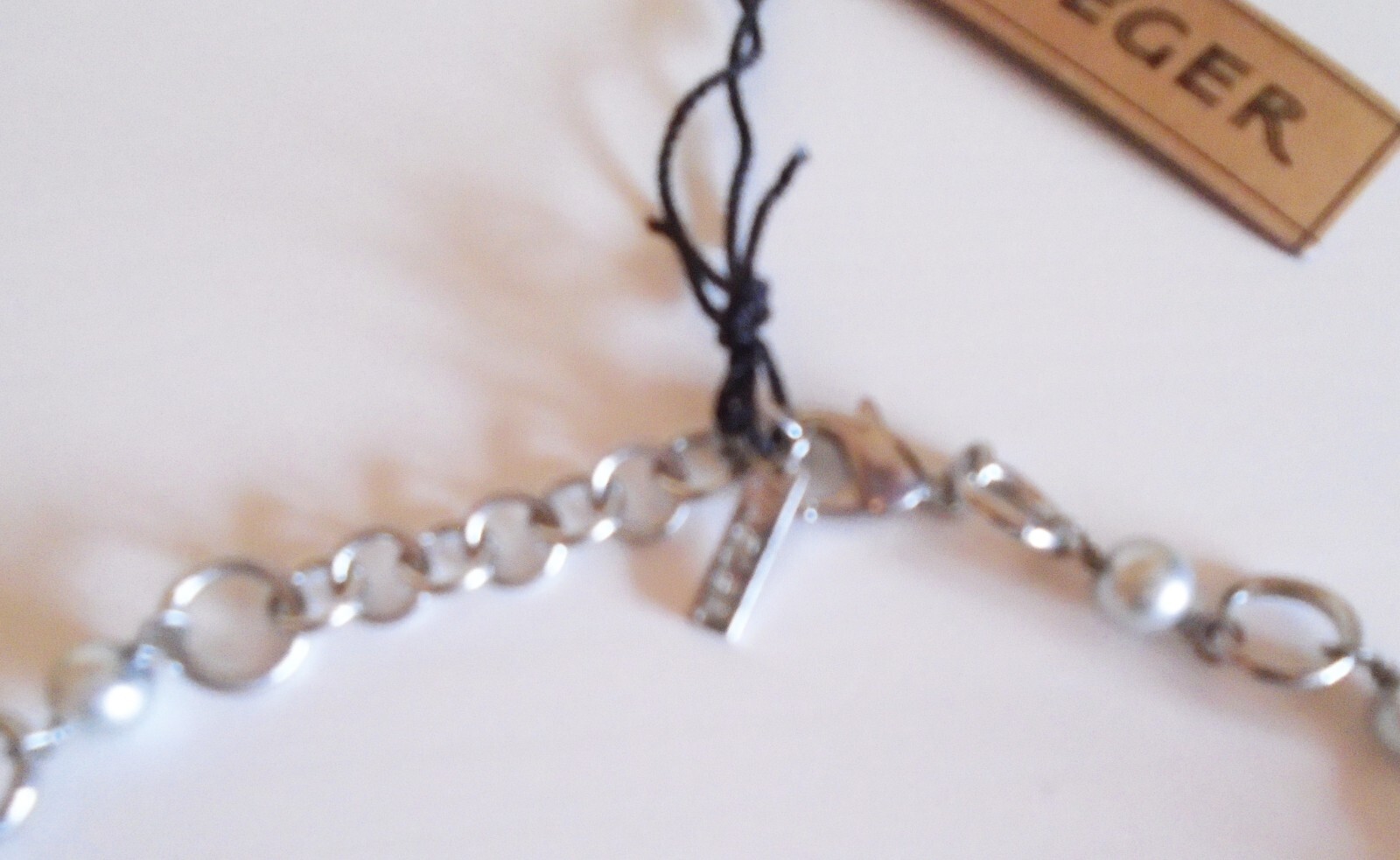 Jaeger Oversized Faux Pearl Statement Necklace silver-tone signed New Tags BNWT