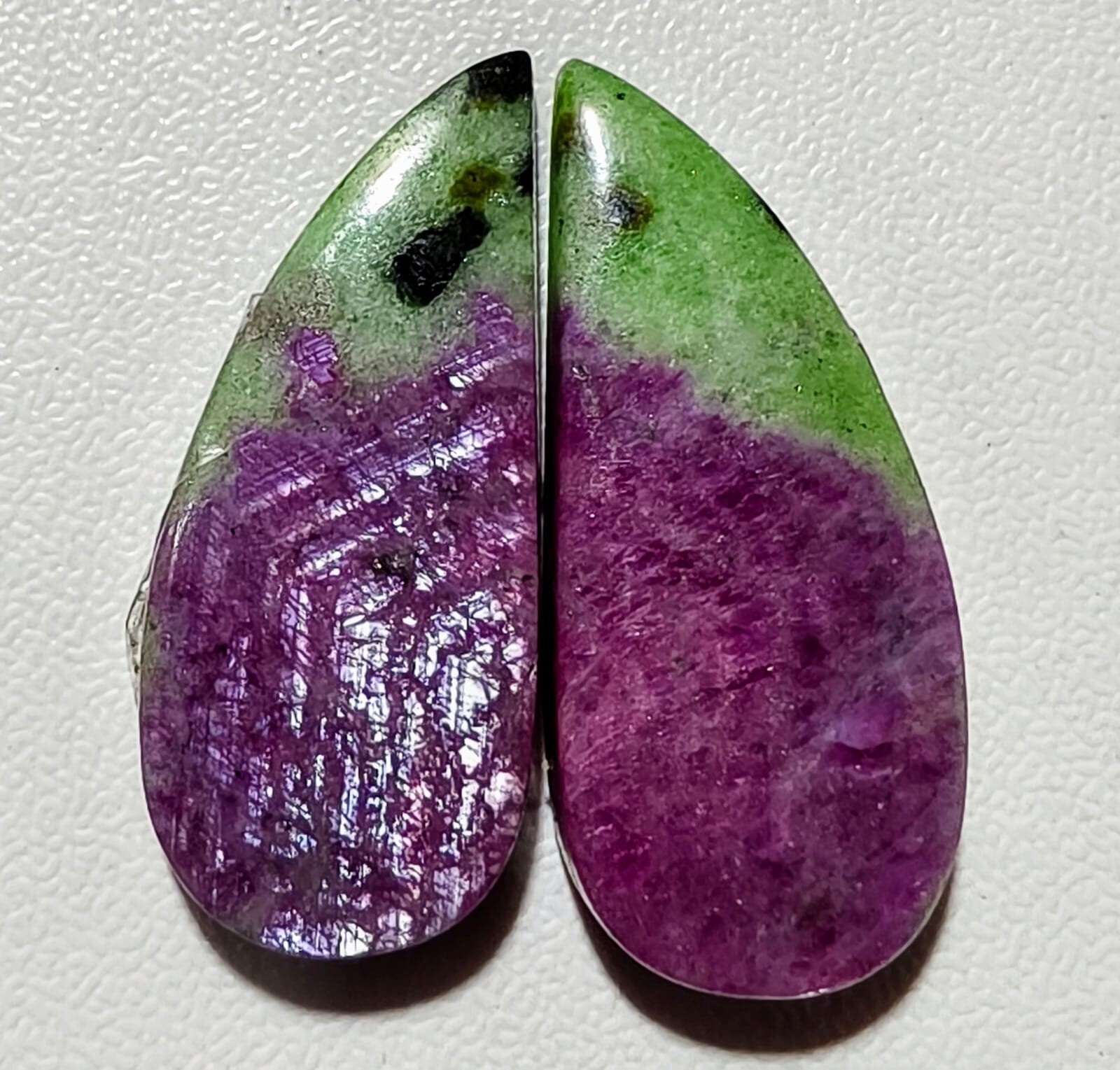 23.10 Cts Natural Ruby Zoisite Match Pair Cabochon Gemstone 25.2 X 11.1 MM