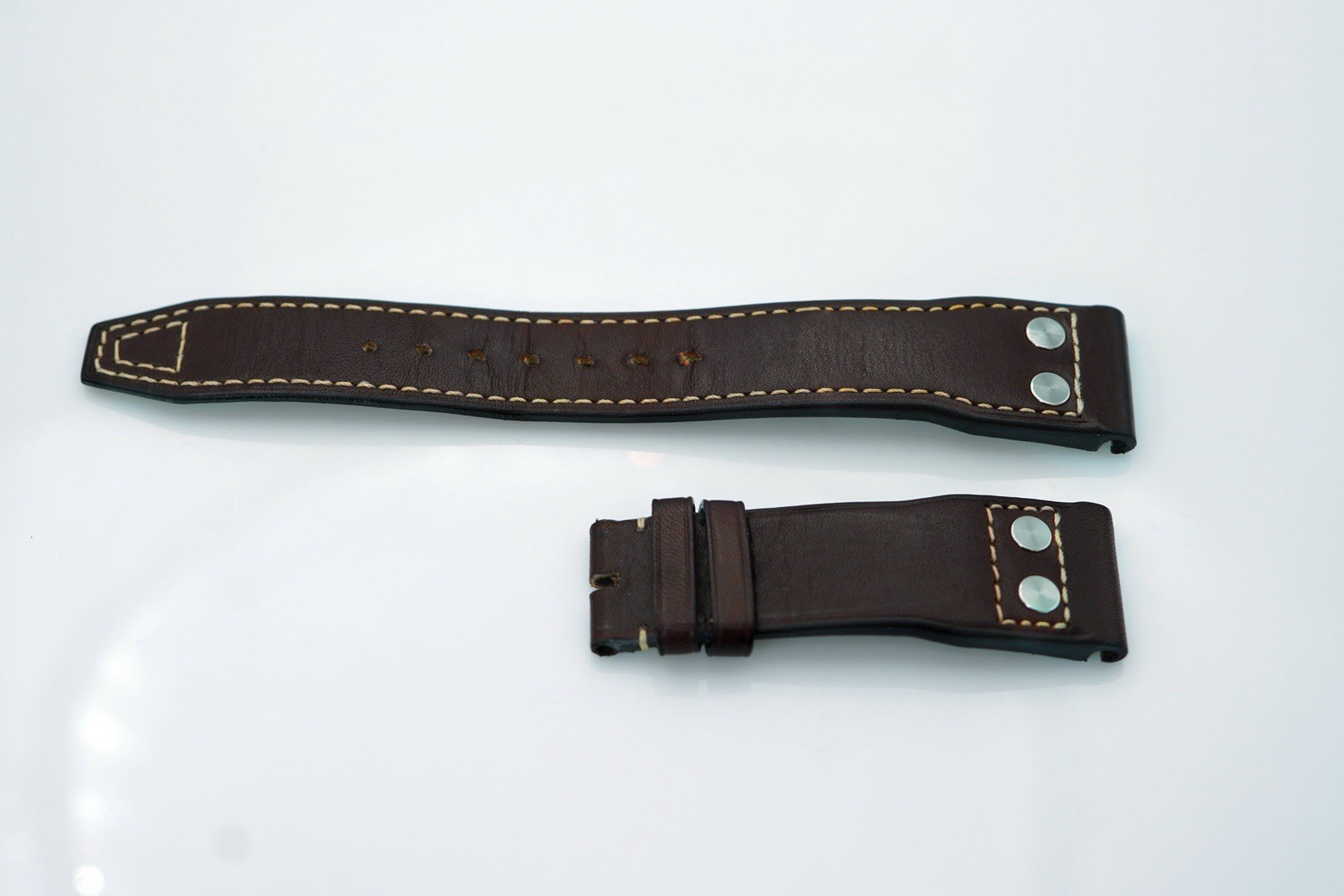Authentic IWC Big Pilot Santoni 22mm x 18mm Brown Calf Leather Watch Strap OEM