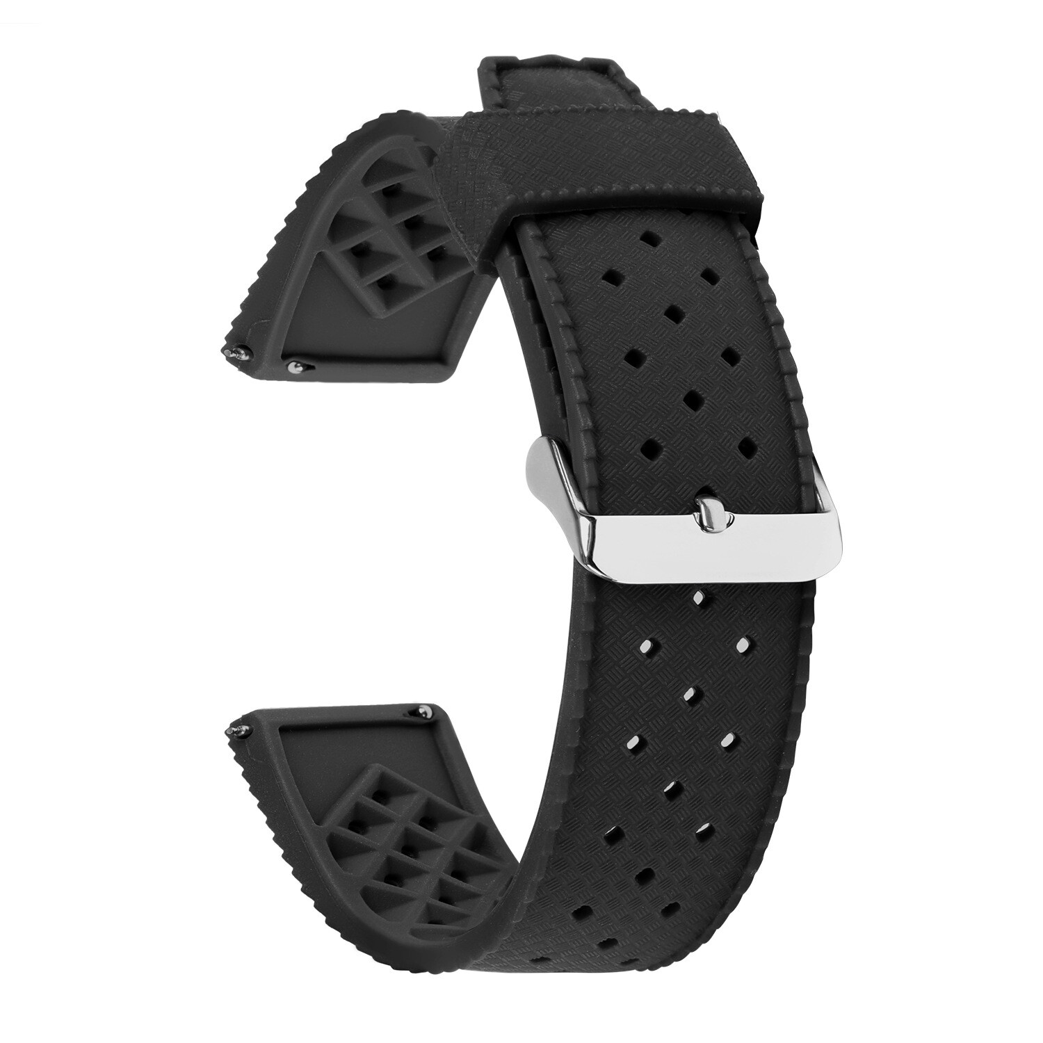 Porous Breathable Silicone TPU Watch Strap Waterproof Wristbands 20/22 Universal