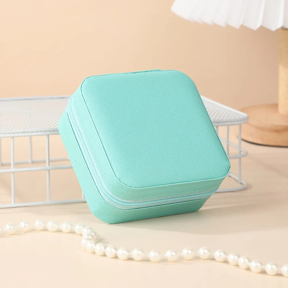 Portable Mini Jewelry Storage Box Travel Organizer Jewelry Case Leather Storage