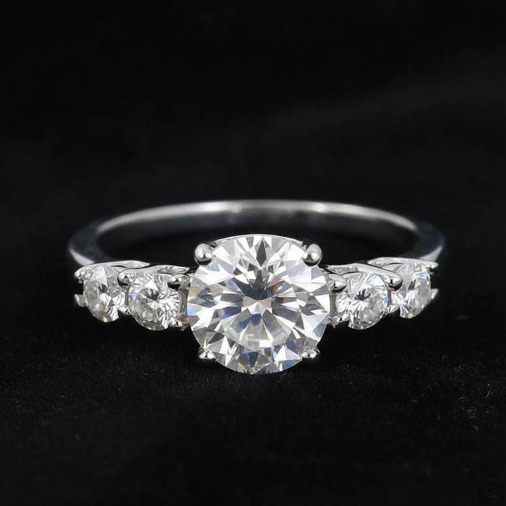 Rare 1.80 Ct Certified White Diamond Round Solitaire Ring 14k White Gold Plated