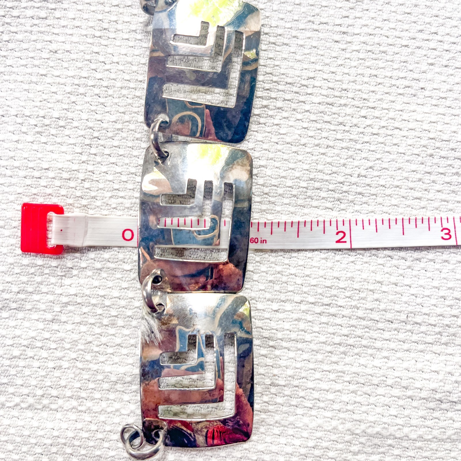 Vintage Modernist Sterling Silver Geometric Necklace Artisan Studio 22 Grams 925