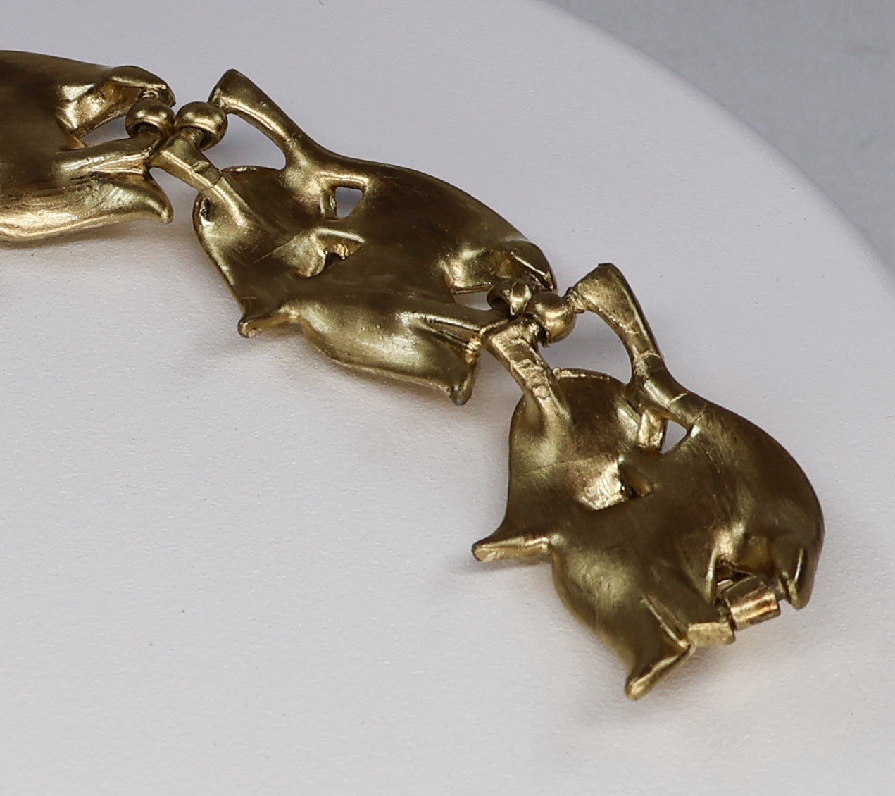 Vintage Czech Rhinestone Bracelet Gold Tone Wing Motif REFURBISHED READ