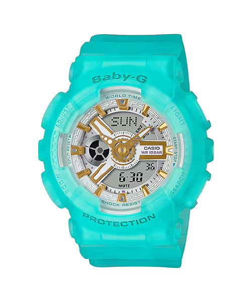 Casio Baby-G Sea Glass Colors BA-110SC-2A WorldTime Analog Digital Ladies watch