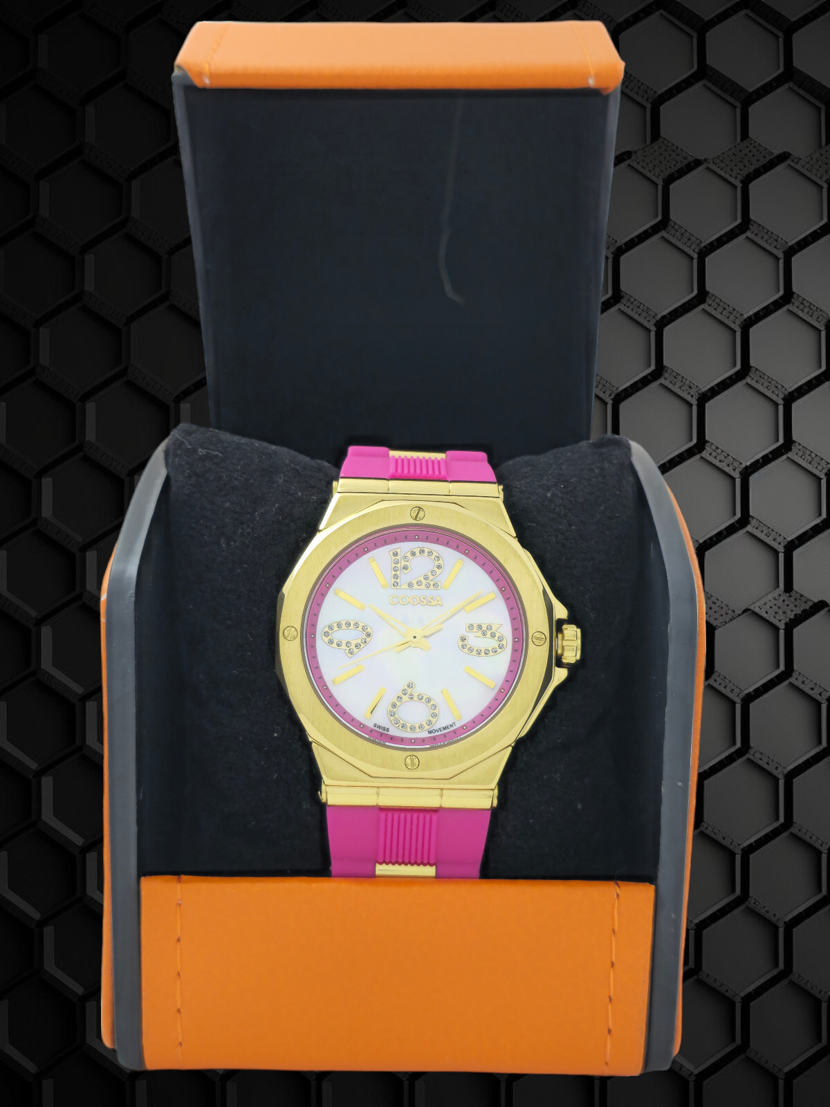 Coossa Original Women’s Watch 36.5MM Case Swiss Movt 100M WR Mother Of Pear Dial